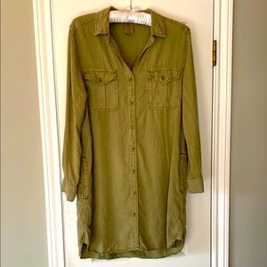 Button-Up Shirt Dress with Pockets!